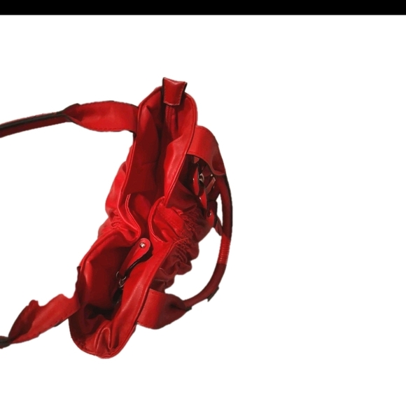 Fiorelli Red Floral Leather Handbag - Picture 8 of 10